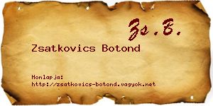 Zsatkovics Botond névjegykártya